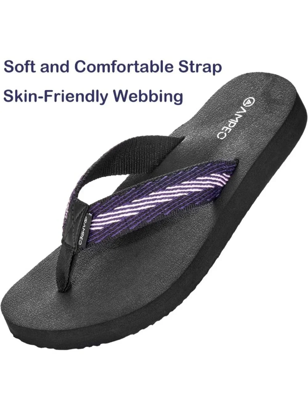 Women's Webbing Purple Comfortable Flip Flops Summer Casual Beach Thong Sandals